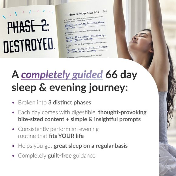 Habit Nest Sleep & Evening Routine Sidekick Journal A journal that coaches you - Picture 4 of 9
